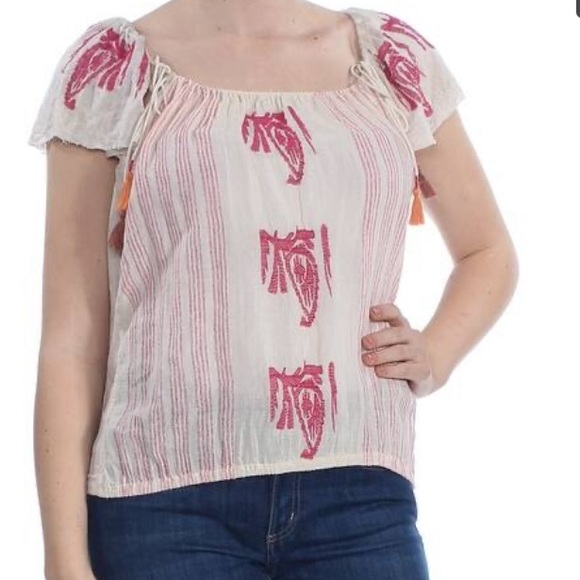 FREE PEOPLE: Womens Pukka Embroidered Knit Blouse - Size Medium - Picture 5 of 15